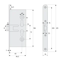 Abus Einsteckschloss EFS65
