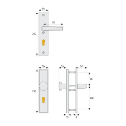 Abus Schutzbeschlag HLN 414 F1 beidseitig