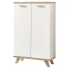 Aktenschrank Helsinki skandinavisches Design 75 x 122 x 37 cm weiß/Sanremo-Eiche-Nachbildung