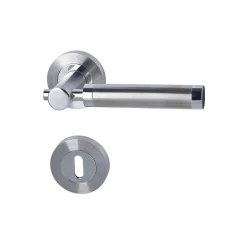 Rosettengarnitur Solid 3-R Edelstahl poliert/satiniert BB^Alpertec Hot