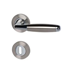 Rosettengarnitur Solid 8-R Chrom poliert/edelstahlfärbig satiniert BB*Alpertec Outlet