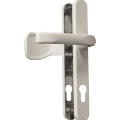 Schmalrahmengarnitur Oval 8/92 mm Knopf/Dr weiß^Alpertec New