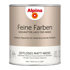 Alpina Buntlack Feine Farben Lack Zeitloses Matt-Weiss 750ml