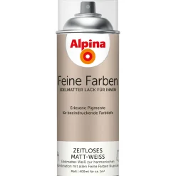 Alpina Buntlack Feine Farben Sprühlack Zeitloses Matt-Weiss edelmatt 400ml