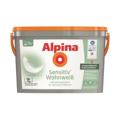 Alpina Wandfarbe Sensitiv Wohnweiß 10 L