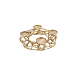 Alu-Adventskranz gold 30x30x9 cm