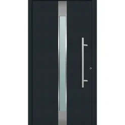 Aluminium Sicherheits-Haustür Rimini Superior 60 mm anthrazit 110 x 210 cm Anschlag rechts inkl Griffset