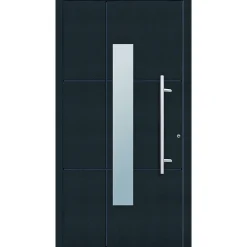 Aluminium Sicherheits-Haustür Parma Superior 60 mm anthrazit 110 x 210 cm Anschlag rechts inkl Griffset