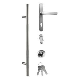 Aluminium Sicherheits-Haustür Vicenza Superior 60 mm anthrazit 110 x 210 cm Anschlag links inkl Griffset*