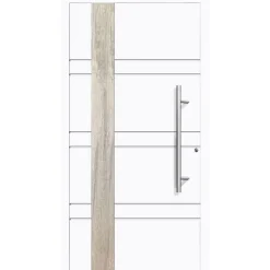 Aluminium Sicherheits-Haustür Monza Exklusiv 75 mm weiß 100 x 210 cm Anschlag rechts inkl Griffset