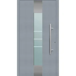 Aluminium Sicherheits-Haustür Catania Exklusiv 75 mm grau 100 x 210 cm Anschlag links inkl Griffset* Hot