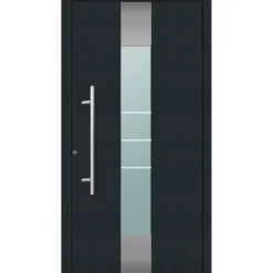 Aluminium Sicherheits-Haustür Catania Superior 60 mm anthrazit 110 x 210 cm Anschlag links inkl Griffset^ Outlet