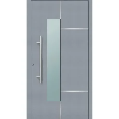 Aluminium Sicherheits-Haustür Bari Exklusiv 75 mm grau 100 x 210 cm Anschlag links inkl Griffset