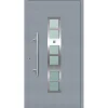 Aluminium Sicherheits-Haustür Pisa Exklusiv 75 mm grau 100 x 210 cm Anschlag links inkl Griffset