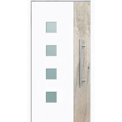 Aluminium Sicherheits-Haustür Messina Superior 60 mm weiß 110 x 210 cm Anschlag rechts inkl Griffset^ Discount