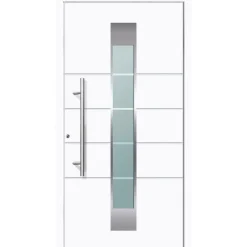 Aluminium Sicherheits-Haustür Turin Superior 60 mm weiß 110 x 210 cm Anschlag links inkl Griffset