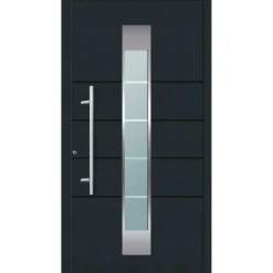 Aluminium Sicherheits-Haustür Turin Exklusiv 75 mm anthrazit 100 x 210 cm Anschlag links inkl Griffset* Discount