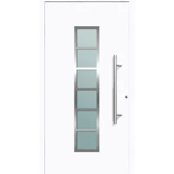 Aluminium Sicherheits-Haustür Trient Exklusiv 75 mm weiß 110 x 210 cm Anschlag rechts inkl Griffset
