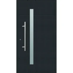 Aluminium Sicherheits-Haustür Palermo Exklusiv 75 mm anthrazit 110 x 210 cm Anschlag links inkl Griffset^ New