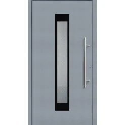 Aluminium Sicherheits-Haustür Salerno Superior 60 mm grau 100 x 210 cm Anschlag rechts inkl Griffset