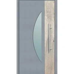 Aluminium Sicherheits-Haustür Modena Superior 60 mm grau 110 x 210 cm Anschlag rechts inkl Griffset