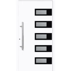 Aluminium Sicherheits-Haustür Siena Exklusiv 75 mm weiß 110 x 210 cm Anschlag links inkl Griffset