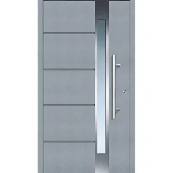 Aluminium-Sicherheitshaustür Rom Superior grau 110 x 210 cm rechts