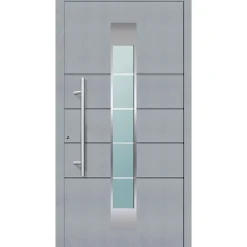 Aluminium-Sicherheitshaustür Turin/Venedig grau