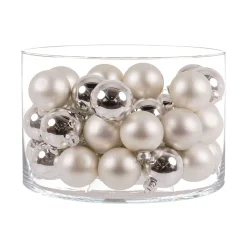 Ambientis Glaskugeln 6 cm silber weiß Mix