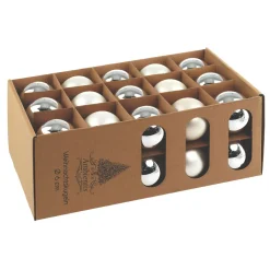 Ambientis Glaskugeln 6 cm silber weiß Mix