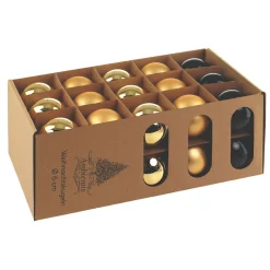 Glaskugeln 6 cm schwarz gold Mix^Ambientis