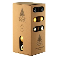 Glaskugeln 6 cm schwarz gold Mix^Ambientis