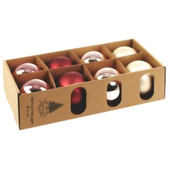 Ambientis Glaskugeln 8 cm altrosa Mix