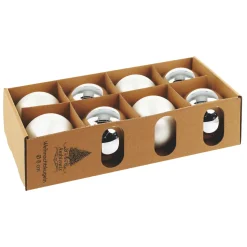 Glaskugeln 8 cm silber weiß Mix^Ambientis Online