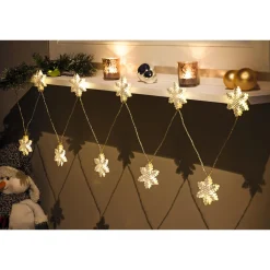 Ambientis LED-Lichterkette Schneeflocke batterie