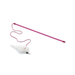 Angel mit Fellmaus Langhaar 46 cm Band 75 cm