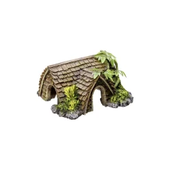 Aqua Ornaments Hütte mit Pflanzen 15 x 14 x 8 cm