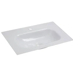 BADMOBIL Glaswaschtisch 60 x 15 x 43 cm ohne Überlauf weiß* Discount