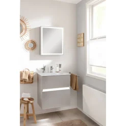 BADMOBIL Glaswaschtisch 60 x 15 x 43 cm ohne Überlauf weiß* Discount