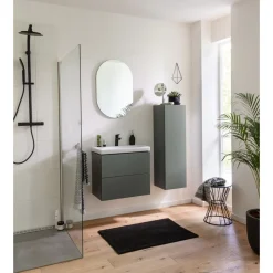 BADMOBIL Midischrank CRAFT 30 x 110 x 33 cm Tür mit Push-To-Open grün-matt