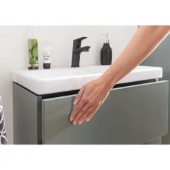 BADMOBIL Waschtischunterschrank CRAFT 63 x 54 x 36 cm 2 Schubladen mit Push-To-Open grün-matt