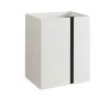 BADMOBIL Waschtischunterschrank LINUS 49 x 63 x 34,5 cm 2 Türen grifflos weiß mit schwarzer Dekorleiste^ Best