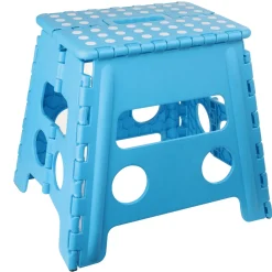 Basic Klapphocker blau 37 x 30 x 32 cm rutschfest mit Tragegriff