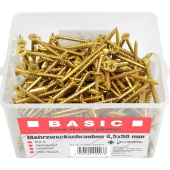 Mehrzweckschrauben 4,5 x 50 mm 300 Stück im Eimer*Basic Best