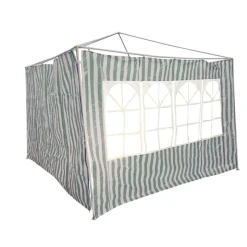 Basic Seitenteil mit Fenster grün gestreift 2er Set