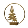 Baum mit Hirsch auf Birke Eisen gold LxBxH 7 x 28,5 x 28 cm^ Hot