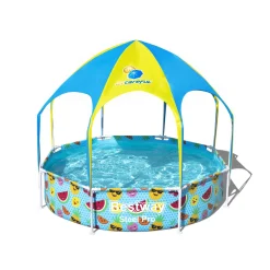 Stahlwandpool Splash-in-Shade mit Sonnendach 244 x 51 cm bunt^Bestway Discount
