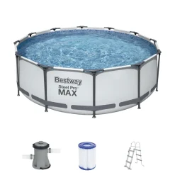 Steel Pro Max Frame-Pool-Set mit Filterpumpe Durchmesser 366 x 100 cm grau^Bestway Outlet