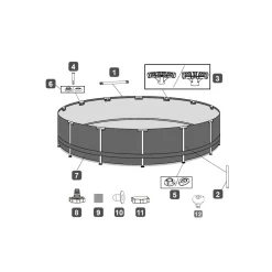 Steel Pro Max Frame-Pool-Set mit Filterpumpe Durchmesser 366 x 100 cm grau^Bestway Outlet
