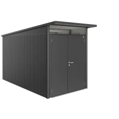 Biohort Gerätehaus AvantGarde A4 dunkelgrau metallic mit Doppeltür schmal